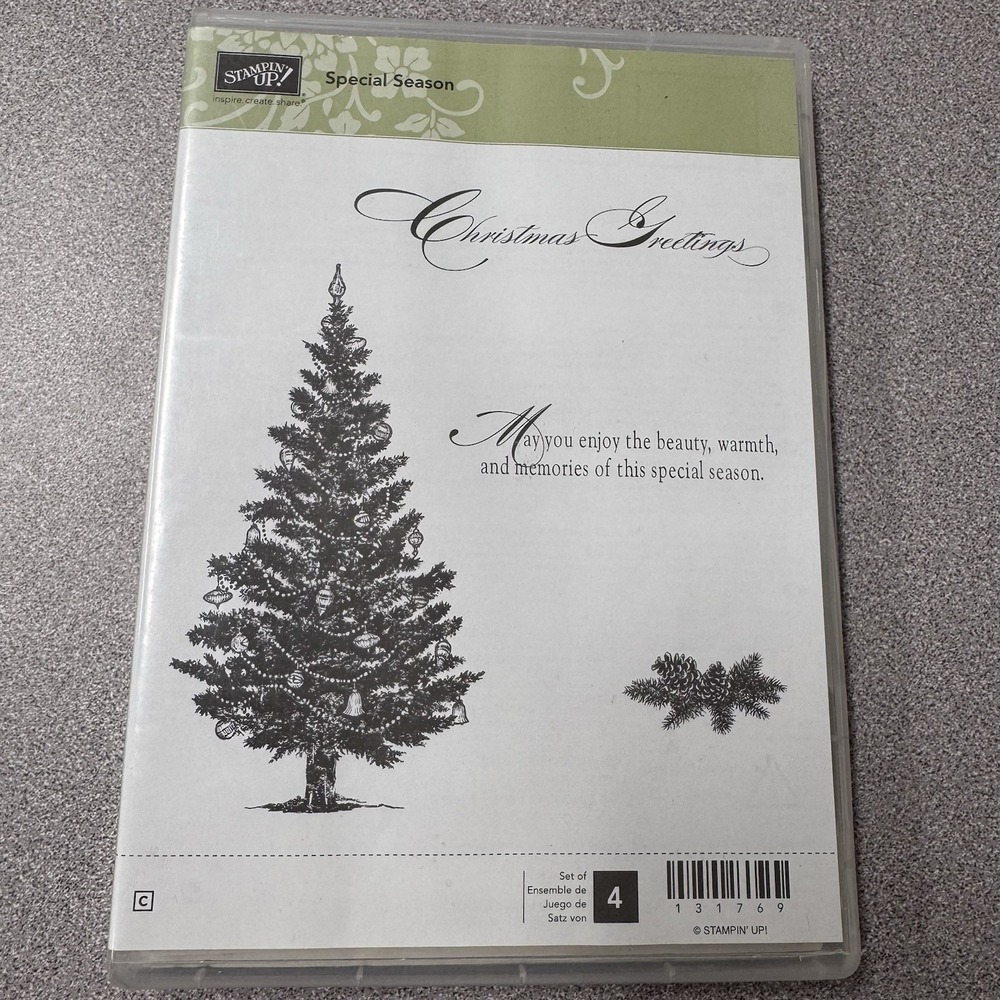 New Stampin Up Retired Special Season Unmounted  Rubber Cling Stamp Set